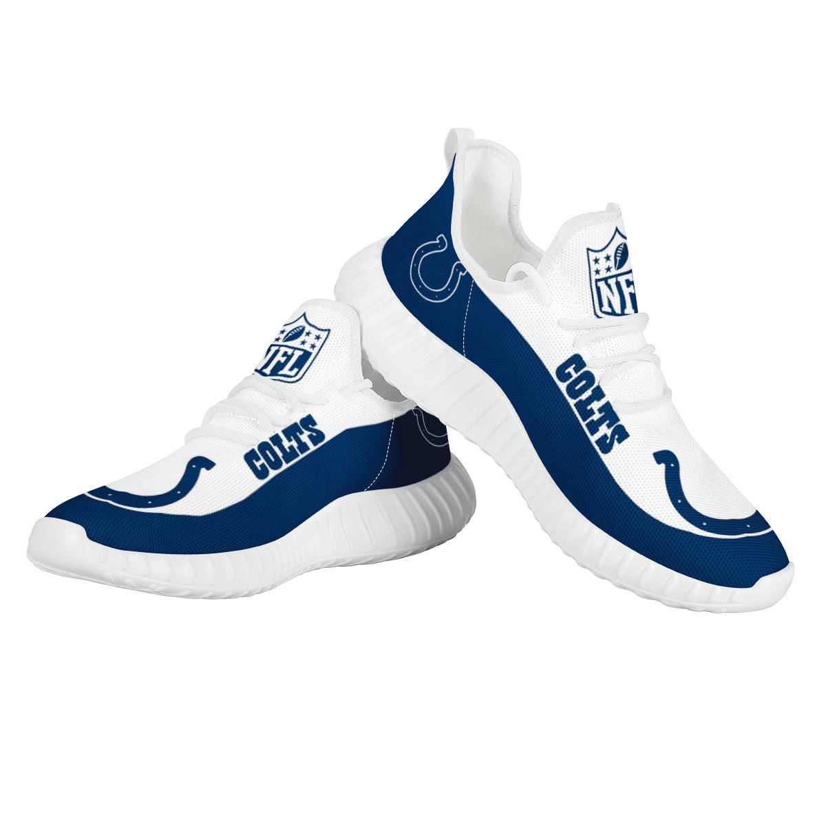 Men's Indianapolis Colts Mesh Knit Sneakers/Shoes 008